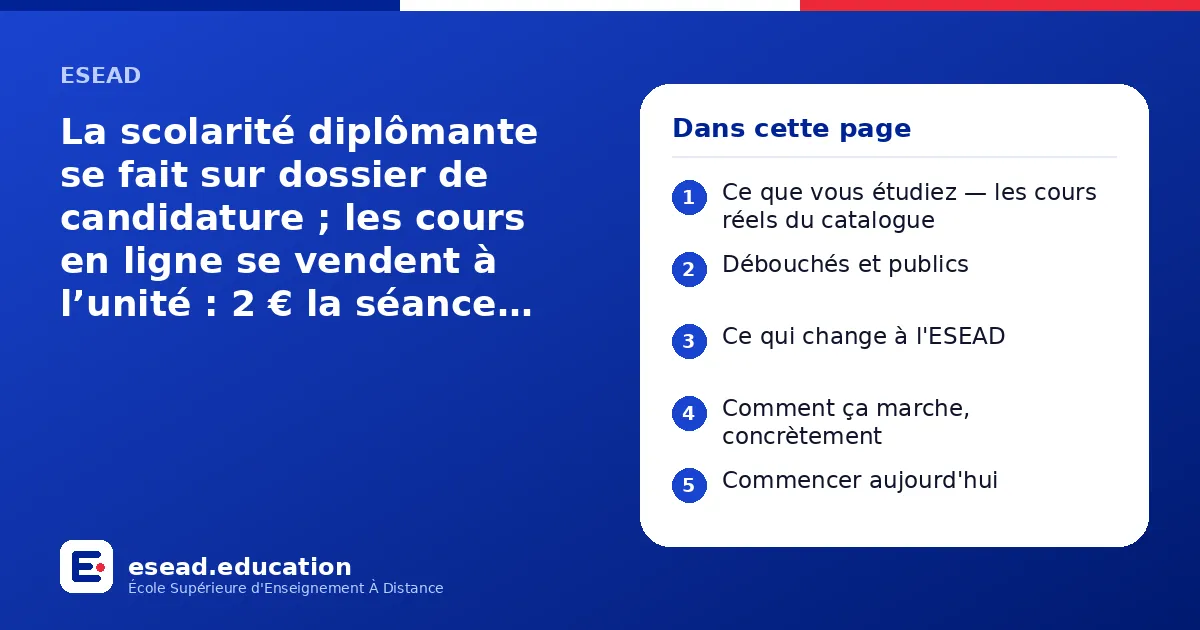 Infographie : Formation marketing en ligne : du cours à 9 € au Bachelor à 49 €/mois — 1. Le Précepteur : ce que les autres formations à distance n'ont pas ; 2. Ce que vous étudiez — les cours réels du catalogue ; 3. Débouchés et publics ; 4